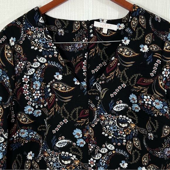 Wayf Floral Paisley Malone Boho Balloon Sleeve Mini Shift Dress Size L - Picture 7 of 16